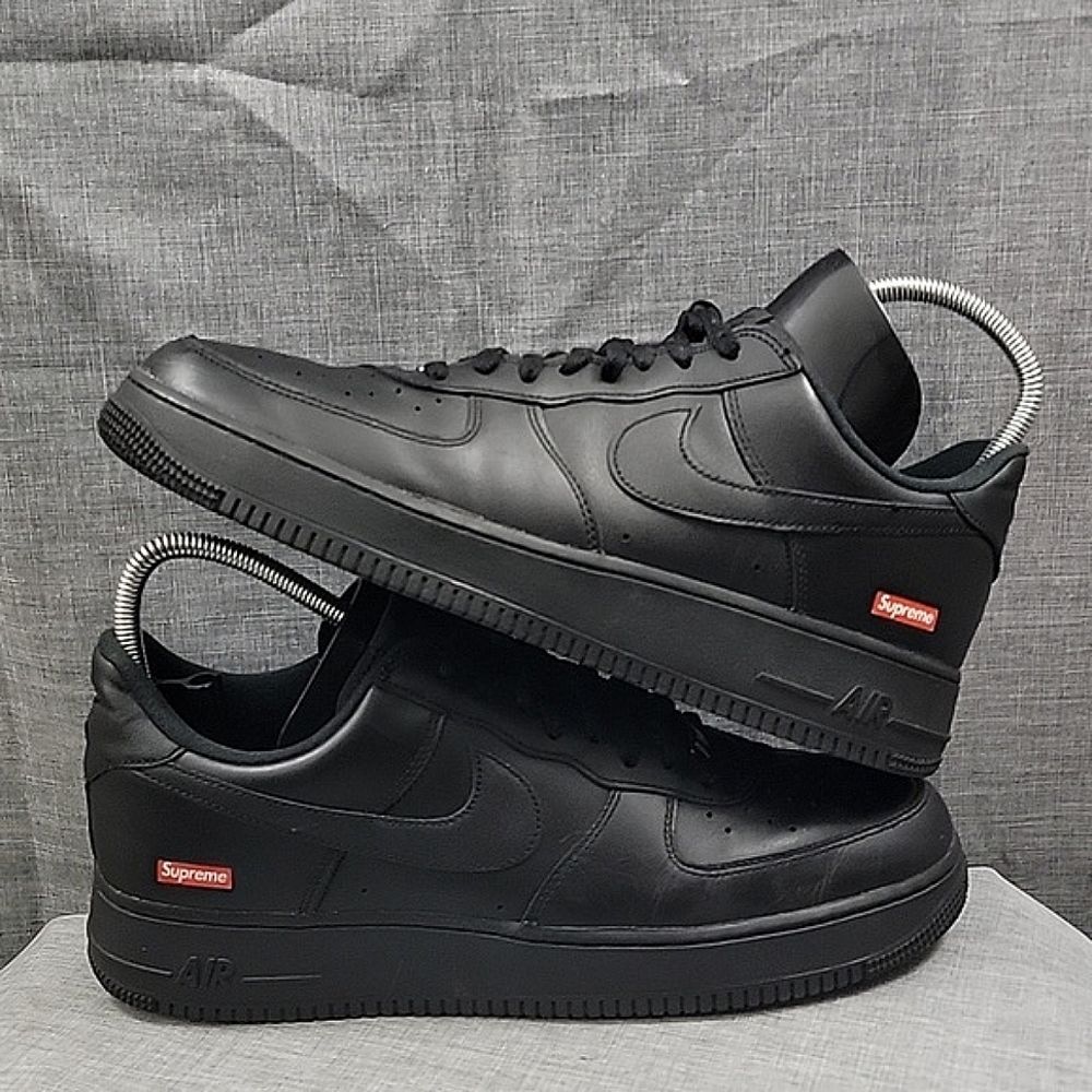 Nike Air Force 1 Low x Supreme Logo - Black CU9225-001 Men's SZ 12